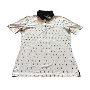 PXG Womens Cactus White Black Golf Polo Shirt Short Sleeve Size Small S